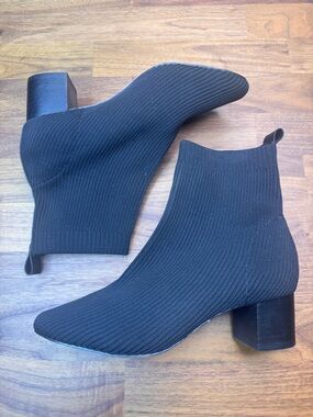 Joie Black Knit Ankle Sock Boots Size 7 Neely